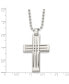 Фото #3 товара Stainless Steel Polished Cross Pendant on a Ball Chain Necklace