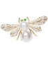 Брошь Macy's Cultured Freshwater Pearl & Cubic Zirconia Bee Pin