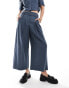 Mango belted wide leg co-ord trousers in blue