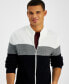Фото #3 товара Men's Cotton Colorblocked Full-Zip Sweater, Created for Macy's