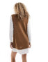 JDY 2 in 1 shirt jumper dress in brown Коричневый, XS - EU 34 - фото #4