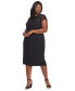 Plus Size Illusion-Trim Sheath Dress