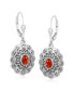 Фото #2 товара Sterling Silver and Red Spiny Oyster Gemstone Concha Lever Back Earrings