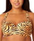 Фото #1 товара Salt + Cove Juniors' Plus Size Cross-Back Bra-Sized Bikini Top, Created for Macy's