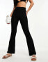 Фото #1 товара Vila flared ribbed trousers in black