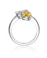 ფოტო #3 პროდუქტის Sterling Silver Rhodium Plated Clear and Yellow Cubic Zirconia Bypass Ring