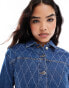 Фото #3 товара Vero Moda rhinestone denim jacket co-ord in medium blue