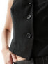 New Look three button waistcoat in black