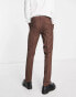 Twisted Tailor buscot suit trousers in chestnut brown