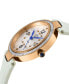 ფოტო #2 პროდუქტის Women's Piemonte Swiss Quartz Diamond Accents White Italian Leather Strap Watch 36mm