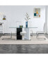 Фото #3 товара Modern Glass Dining Table for 6-8, Tempered Glass, MDF Bracket
