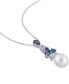 ფოტო #2 პროდუქტის Cultured Freshwater Pearl (9-1/2 - 10mm) & Multi-Topaz (3-1/5 ct. t.w.) 18" Pendant Necklace in Sterling Silver