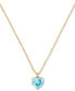 Фото #1 товара Gold-Tone Birthstone Heart Pendant Necklace, 16" + 3" extender