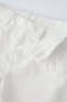 Linen blend bermuda shorts with removable braces