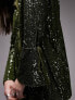 Фото #5 товара Topshop co-ord sequin oversized shirt in green