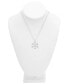 Фото #2 товара Macy's diamond Snowflake Pendant Necklace (1/10 ct. t.w.) In Sterling Silver