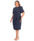 Plus Size Puff-Sleeve Tie-Waist Dress