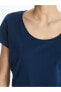 U Yaka Düz Kısa Kollu Kadın Tişört