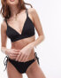 Фото #4 товара Topshop mix and match rib double strap triangle bikini top in black