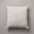 Фото #1 товара 26"x26" Grid Lines Matelassé Euro Bed Pillow Light Gray - Hearth & Hand with
