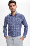 Фото #5 товара Рубашка мужская Slim Fit с цветочным рисунком DeFacto