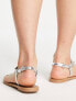 Фото #3 товара ASOS DESIGN Fair Enough embellished flat sandals in silver