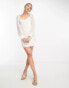 Фото #2 товара French Connection long sleeve mini dress in white lace