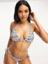 Фото #1 товара Wolf & Whistle Exclusive Fuller Bust Exclusive mix & match triangle bikini top in zebra print