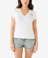Фото #1 товара Women's Shorts Sleeve Ombre Crystal Horseshoe V-neck T-shirt