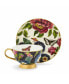 Creatures of Curiosity Dark Floral Coupe Teacup and Saucer