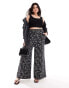 Фото #1 товара Yours wide leg trousers in mono leopard print