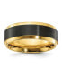 Фото #1 товара Black Zirconium Polished Yellow Brushed Band Ring