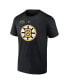 Фото #3 товара Men's David Pastrnak Black Boston Bruins Authentic Stack Name and Number T-shirt