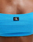 Фото #2 товара Calvin Klein CK monogram rib crop bralette bikini top in blue