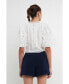 Фото #3 товара Women's Laced V-Neck Puff Sleeve Top
