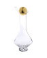 Glass Diamond Shaped Decanter with Gold Tone Reflection and Lid