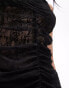 Фото #4 товара Topshop sheer crinkle lace top in black