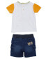 ფოტო #2 პროდუქტის Baby Boy Short Sleeve T-Shirt and Denim Short