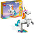 LEGO 31140 Creator 3-in-1 Magic Unicorn Toy, Seahorse, Peacock, Rainbow Unicorn Animal Figures, Gift for Girls and Boys, Buildable Toy