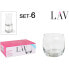 LAV Set of 6 Glass Glasses 325ml Lune