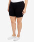 ფოტო #3 პროდუქტის Plus Size Essentials Solid Color Tech Stretch Shorts with Elastic Waistband