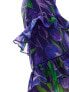 Фото #3 товара Hope & Ivy Drew ruffle midi skirt in purple & green co-ord