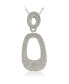 Suzy Levian Sterling Silver Cubic Zirconia Drop Dangle Pendant Necklace