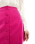 Labelrail x Dyspnea button through a-line mini skirt co-ord in magenta