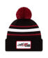 Фото #1 товара Men's Black Joe Gibbs Racing Cuffed Pom Knit Beanie