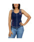 Фото #2 товара Women's Navy Atlanta Braves Contrast Stitch Tank Top