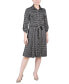 ფოტო #1 პროდუქტის Petite 3/4 Sleeve Roll Tab Shirtdress