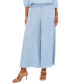 Women's Chambray Smocked-Waist Pull-On Pants