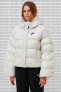 Фото #1 товара Therma Fit Primaloft Loose Fit Jacket Tak Çıkar Kapüşonlu Bol Kesim Mont Beyaz