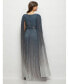 Фото #2 товара Women's Streamer Sleeve Ombre Pleated Metallic Maxi Dress